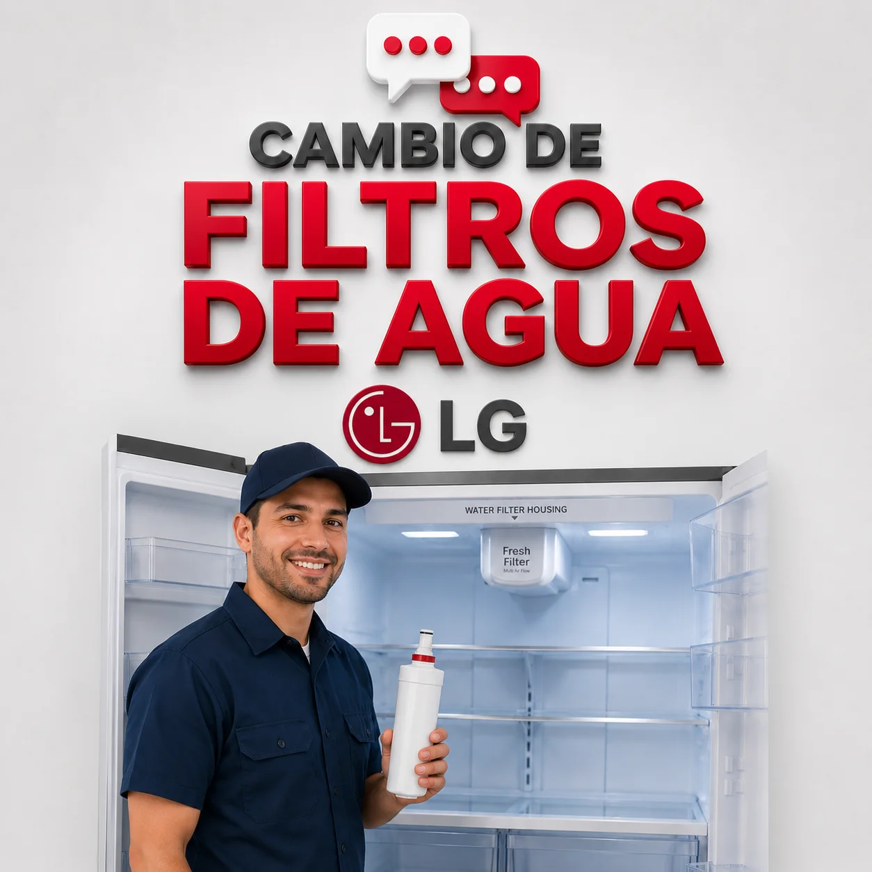 Instalación de filtro de agua para nevera LG en Bogotá