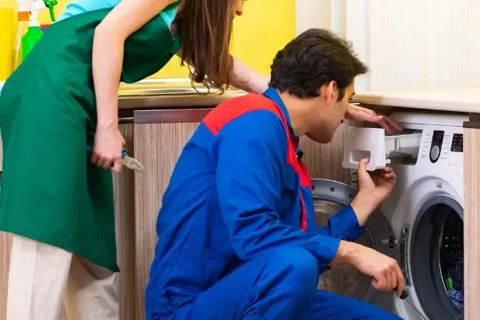 Lavadora oxidada antes de reparación